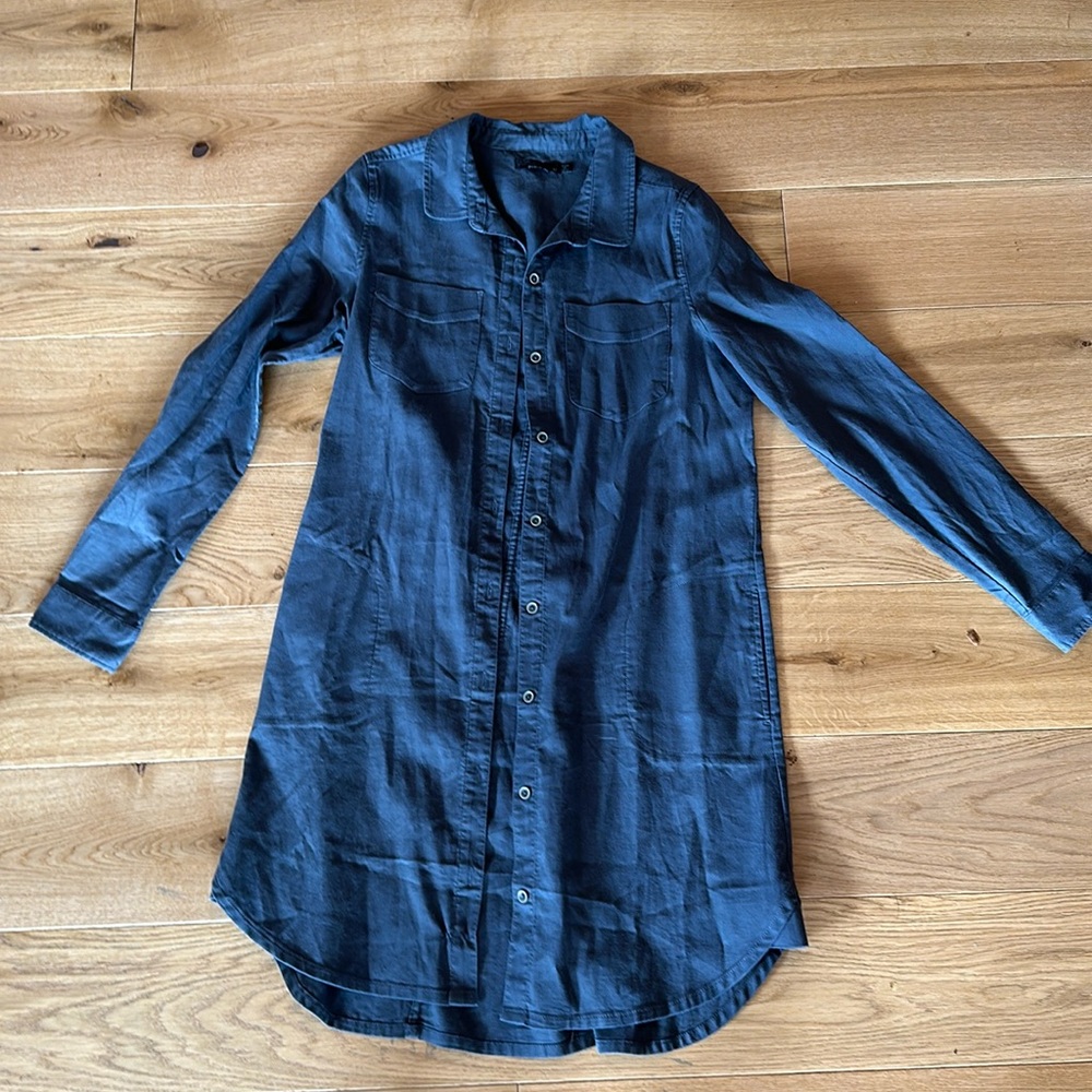 Prana Slate Blue Shirt Dress M